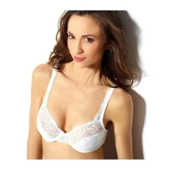 Soutien-gorge à armatures bonnet C, D et E blanc Duchesse POMM'POIRE - Blanc