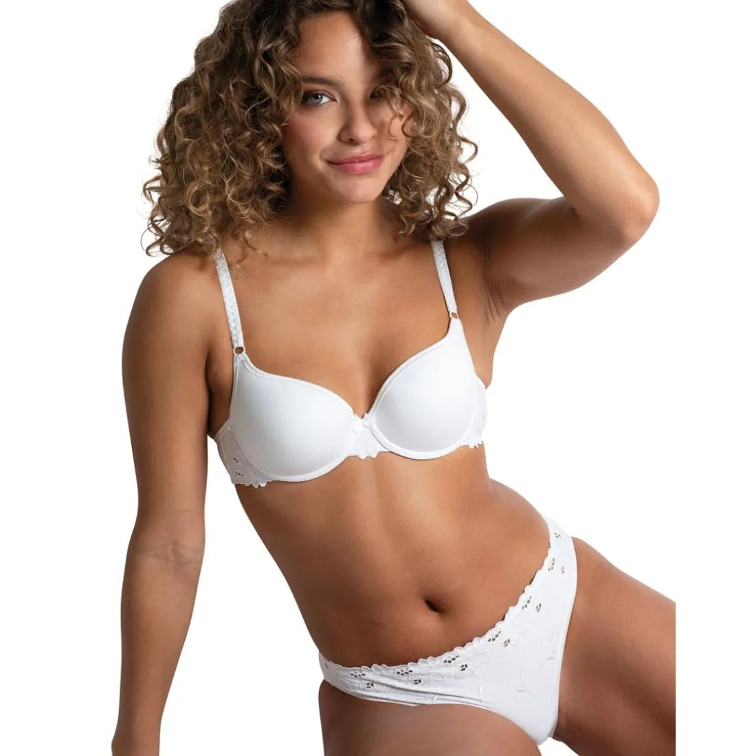 Soutien-gorge à armatures brodé - Blanc