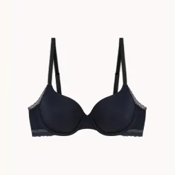 Soutien-gorge à armatures Charlotte noir en coton