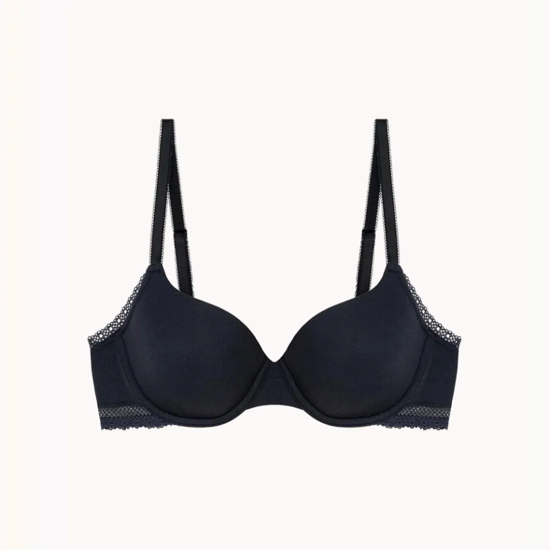 Soutien-gorge à armatures Charlotte noir en coton