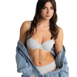 Soutien-gorge à armatures Charlotte gris en coton