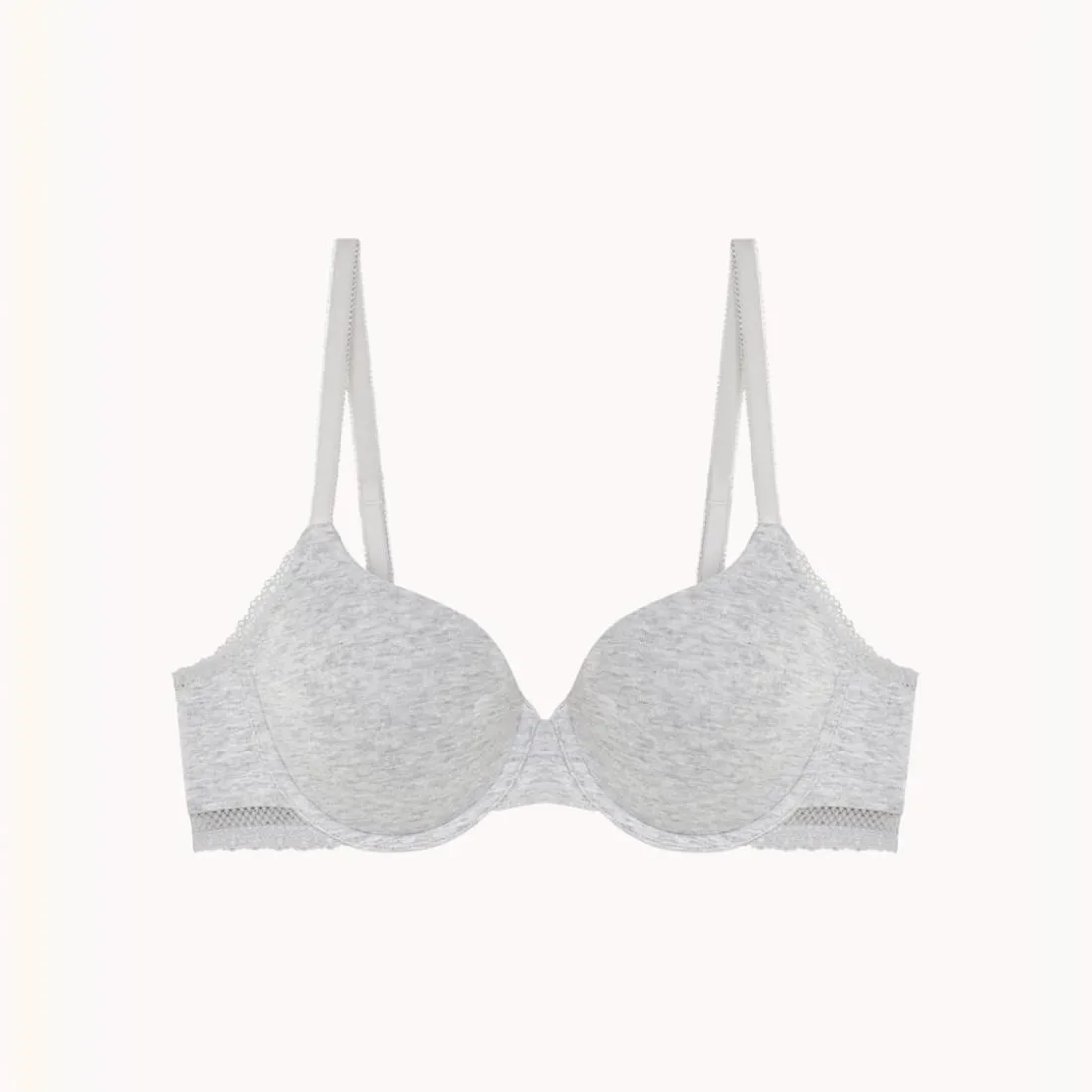 Soutien-gorge à armatures Charlotte gris en coton