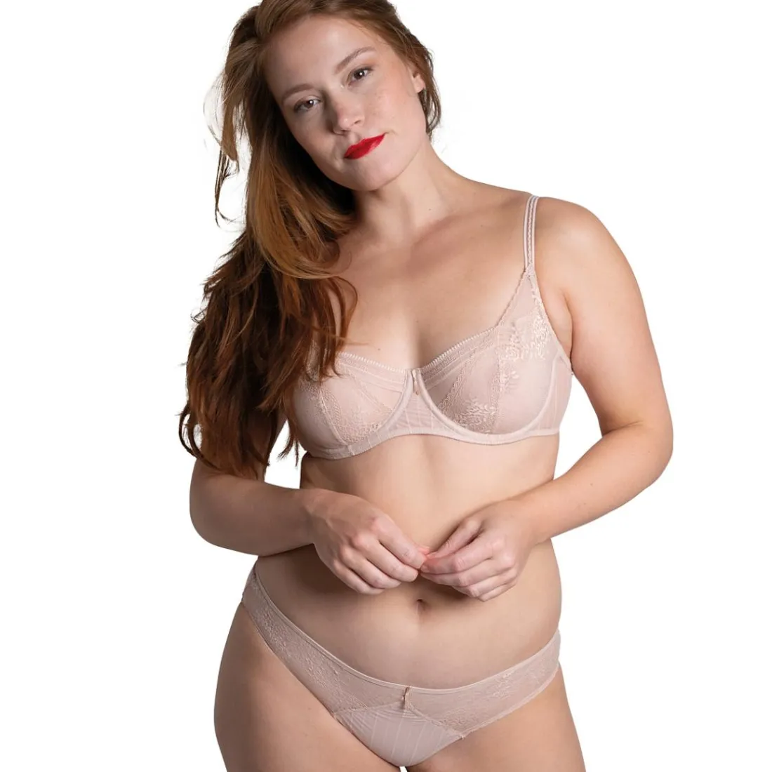 Soutien-gorge à armatures en dentelle florale - Rose