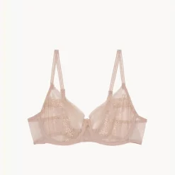 Soutien-gorge à armatures en dentelle florale - Rose