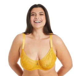 Soutien-gorge à armatures grand maintien jaune Ruche