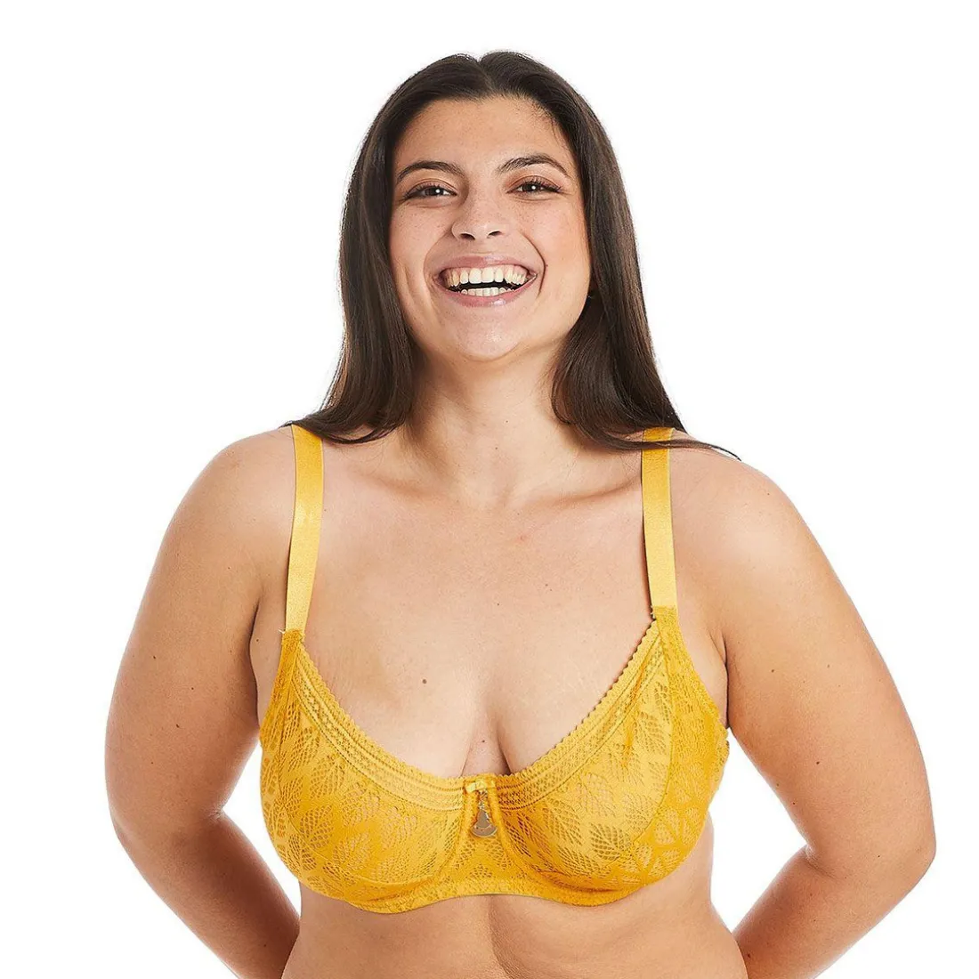 Soutien-gorge à armatures grand maintien jaune Ruche