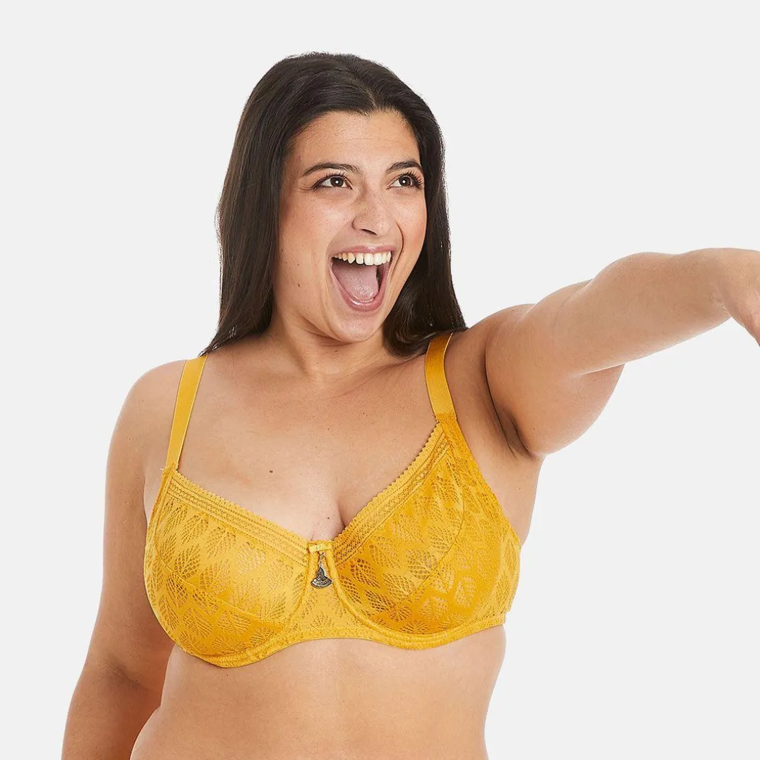 Soutien-gorge à armatures grand maintien jaune Ruche