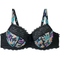 Soutien-gorge à armatures grand maintien noir/parme Elisa
