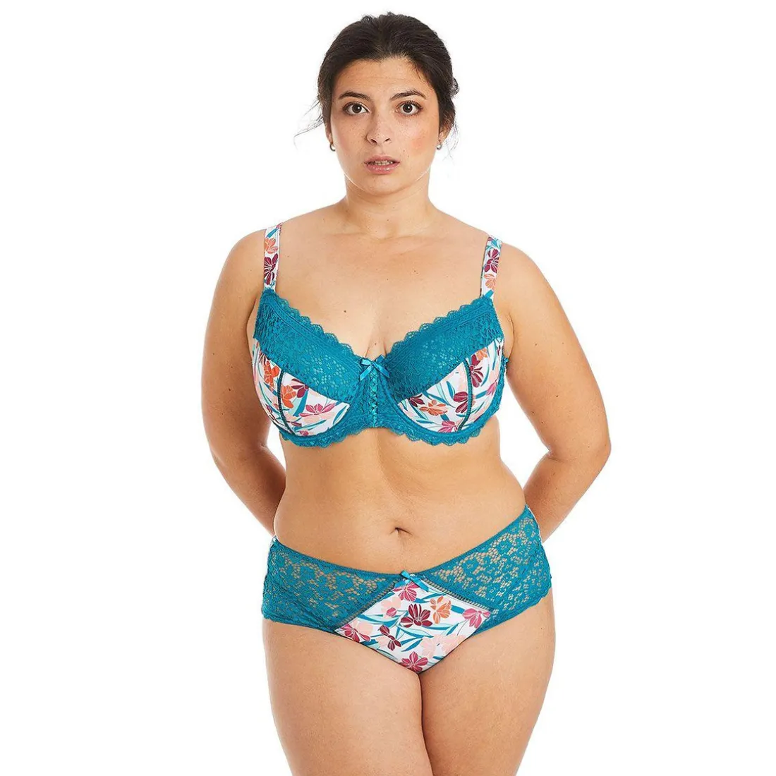 Soutien-gorge à armatures grand maintien turquoise/rose Eva