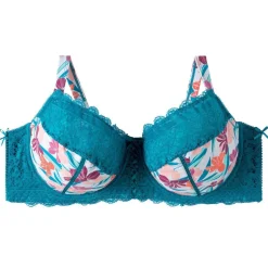 Soutien-gorge à armatures grand maintien turquoise/rose Eva