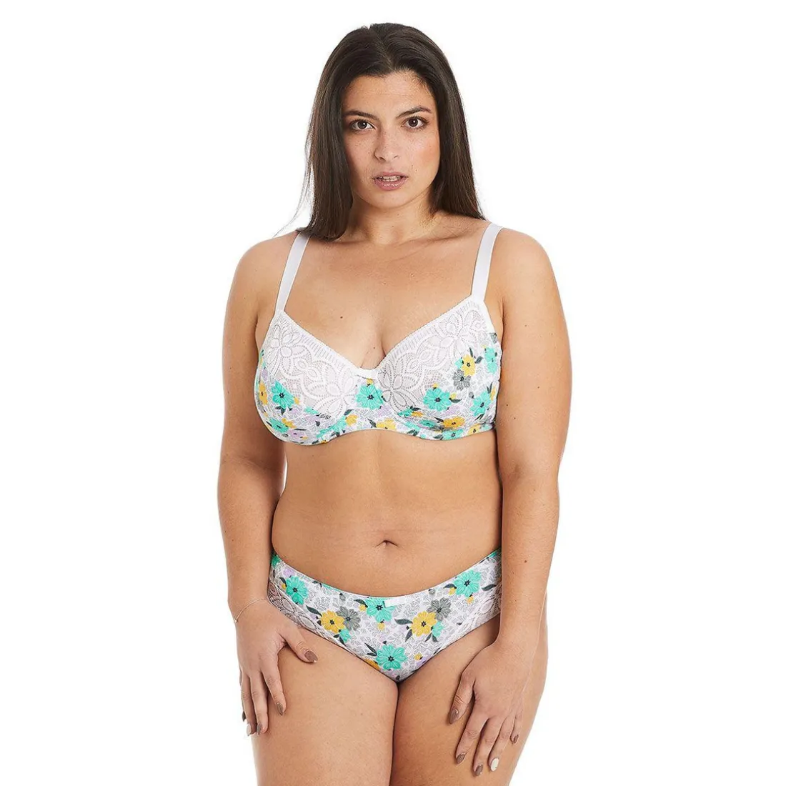 Soutien-gorge à armatures grand maintien multico blanc Roulotte multicolore