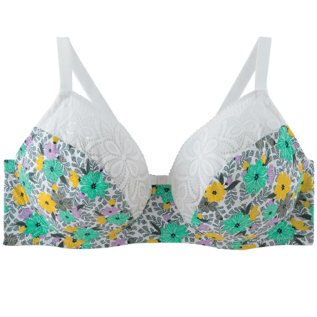 Soutien-gorge à armatures grand maintien multico blanc Roulotte multicolore