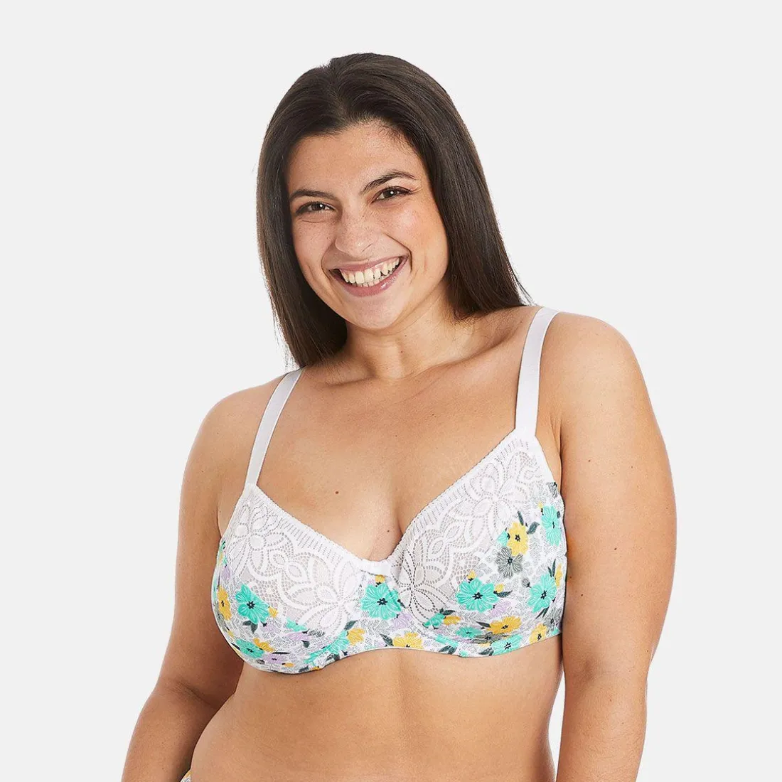 Soutien-gorge à armatures grand maintien multico blanc Roulotte multicolore