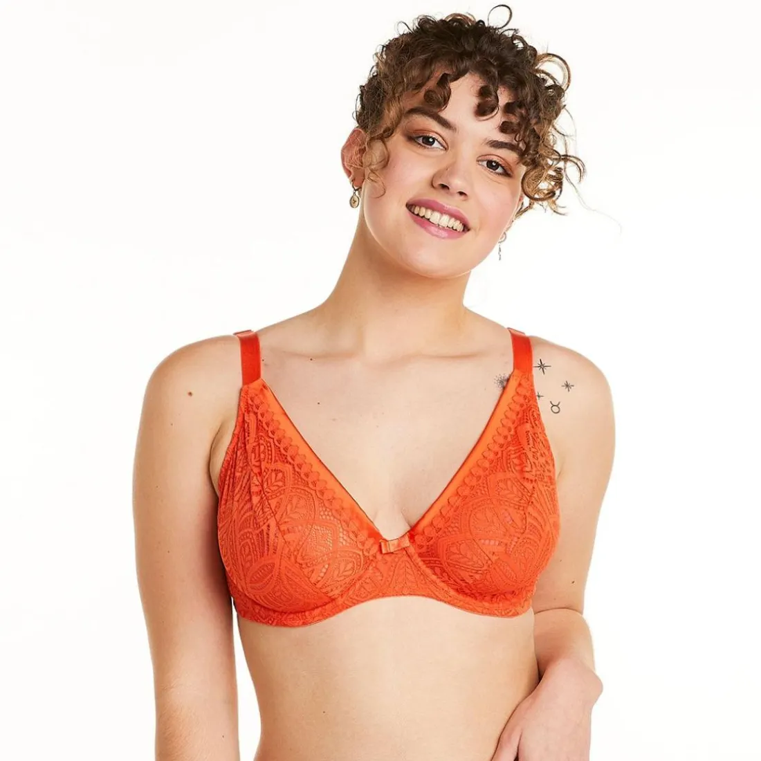 Soutien-gorge à armatures grand maintien orange Sarong