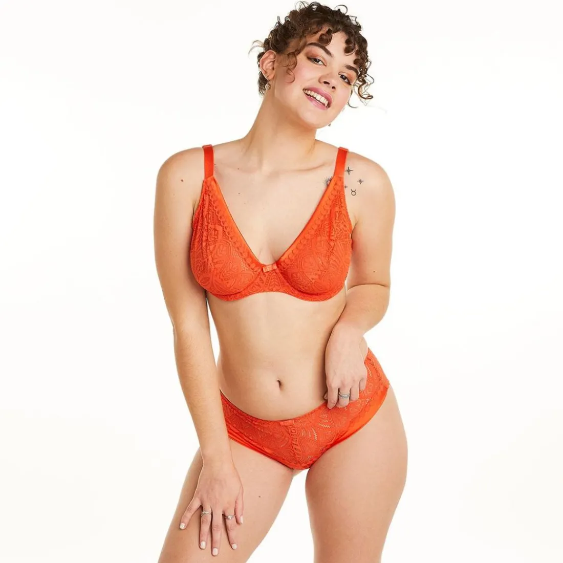 Soutien-gorge à armatures grand maintien orange Sarong