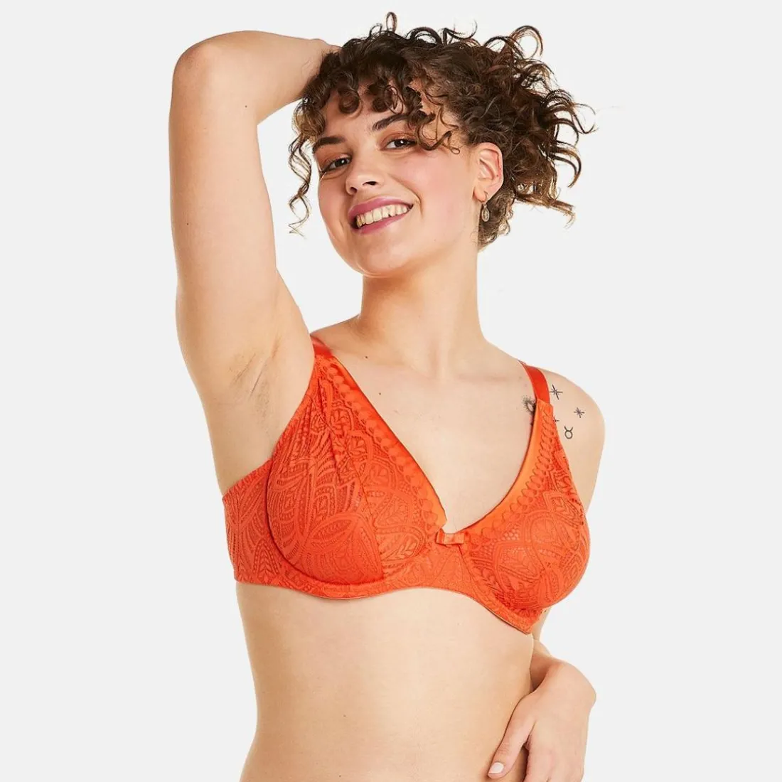 Soutien-gorge à armatures grand maintien orange Sarong