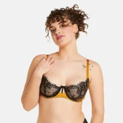 Soutien-gorge à armatures noir/jaune Tsunami
