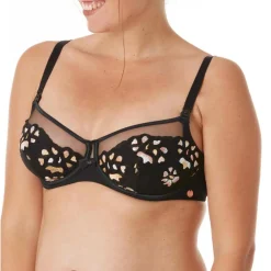 Soutien-gorge allaitement armatures noir Cache Coeur Lingerie