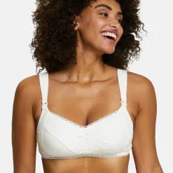 Soutien-gorge allaitement sans armatures ivoire Sans Complexe Maternité en coton