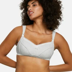 Soutien-gorge allaitement sans armatures gris Sans Complexe Maternité en coton