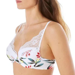Soutien-gorge ampliforme coque moulée imprimé Etourdie-blanc