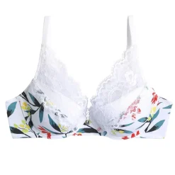 Soutien-gorge ampliforme coque moulée imprimé Etourdie-blanc