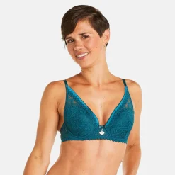 Soutien-gorge ampliforme coque moulée turquoise Sarong bleu
