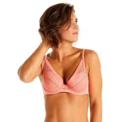 Soutien-gorge ampliforme coque moulée orange Gaufrette
