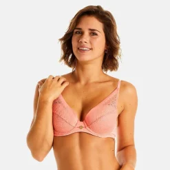 Soutien-gorge ampliforme coque moulée orange Gaufrette