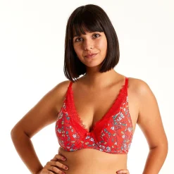 Soutien-gorge ampliforme coque moulée rouge Rouge