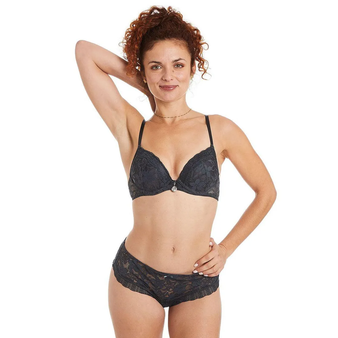 Soutien-gorge ampliforme coque moulée gris Tarot