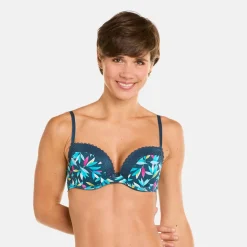 Soutien-gorge ampliforme coque moulée multicolores bleu