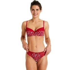 Soutien-gorge ampliforme coque moulée rouge Paprika