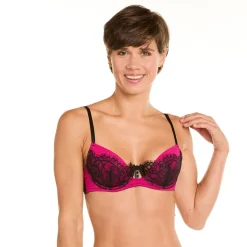 Soutien-gorge ampliforme coque moulée noir/fuchsia Dragon