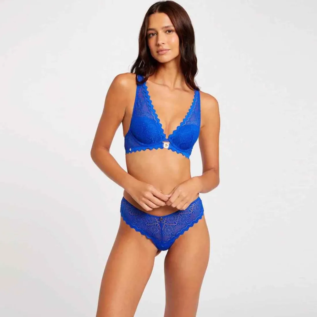 Soutien-gorge ampliforme coque moulée bleu Lison