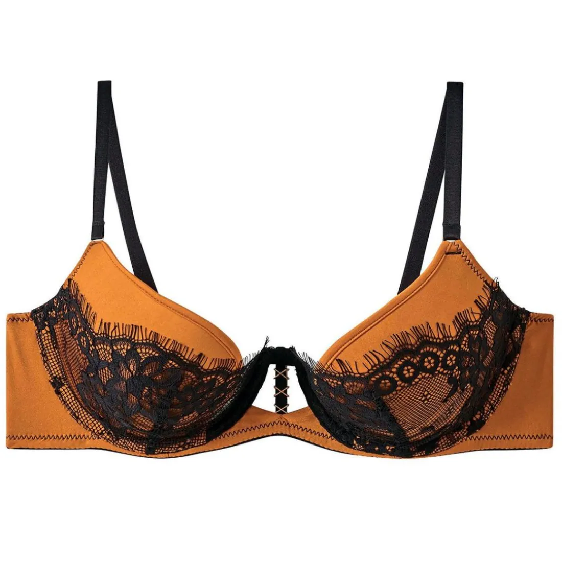 Soutien-gorge ampliforme coque moulée noir/jaune Tsunami