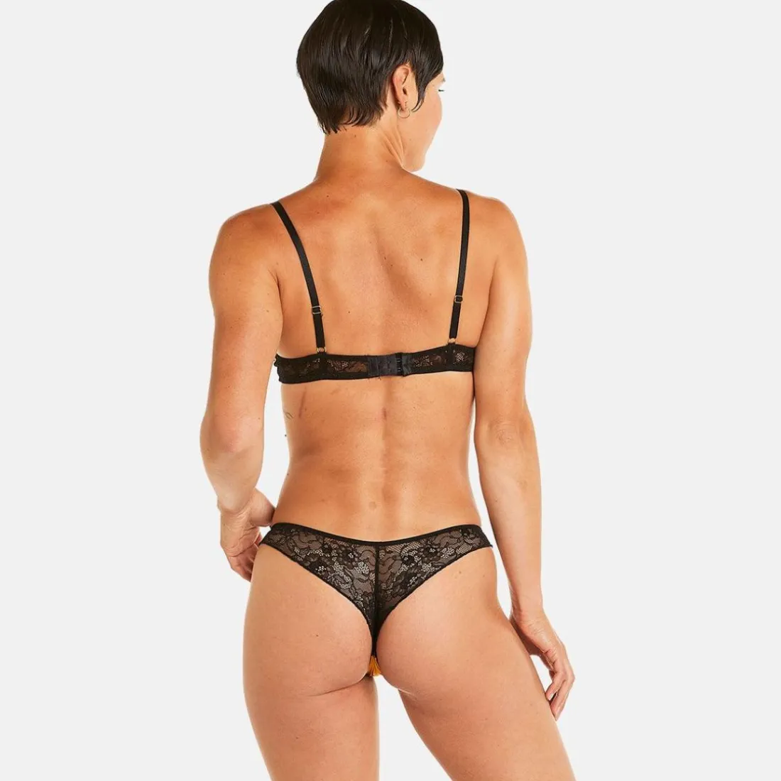Soutien-gorge ampliforme coque moulée noir/jaune Tsunami