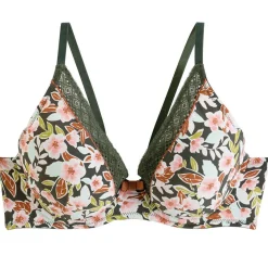 Soutien-gorge ampliforme coque moulée kaki Seventies vert