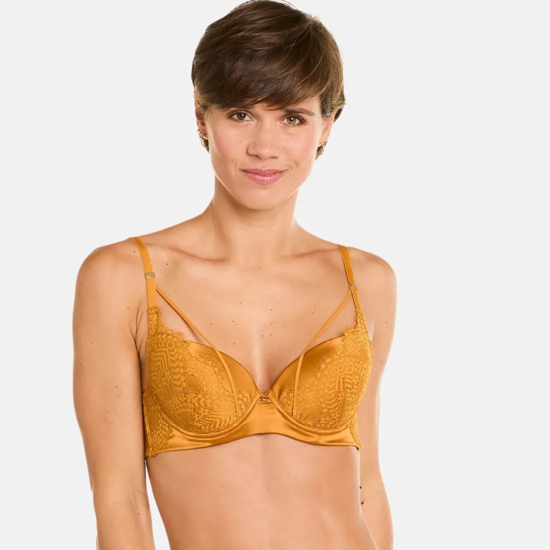 Soutien-gorge ampliforme coque moulée moutarde Effrontée jaune