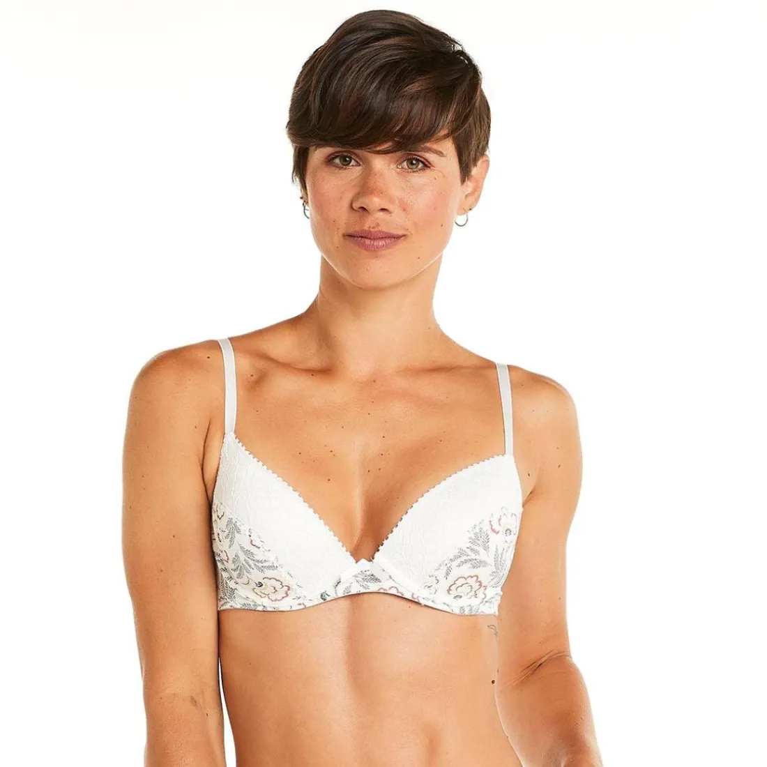 Soutien-gorge ampliforme coque moulée multico ivoire Palanquin multicolore
