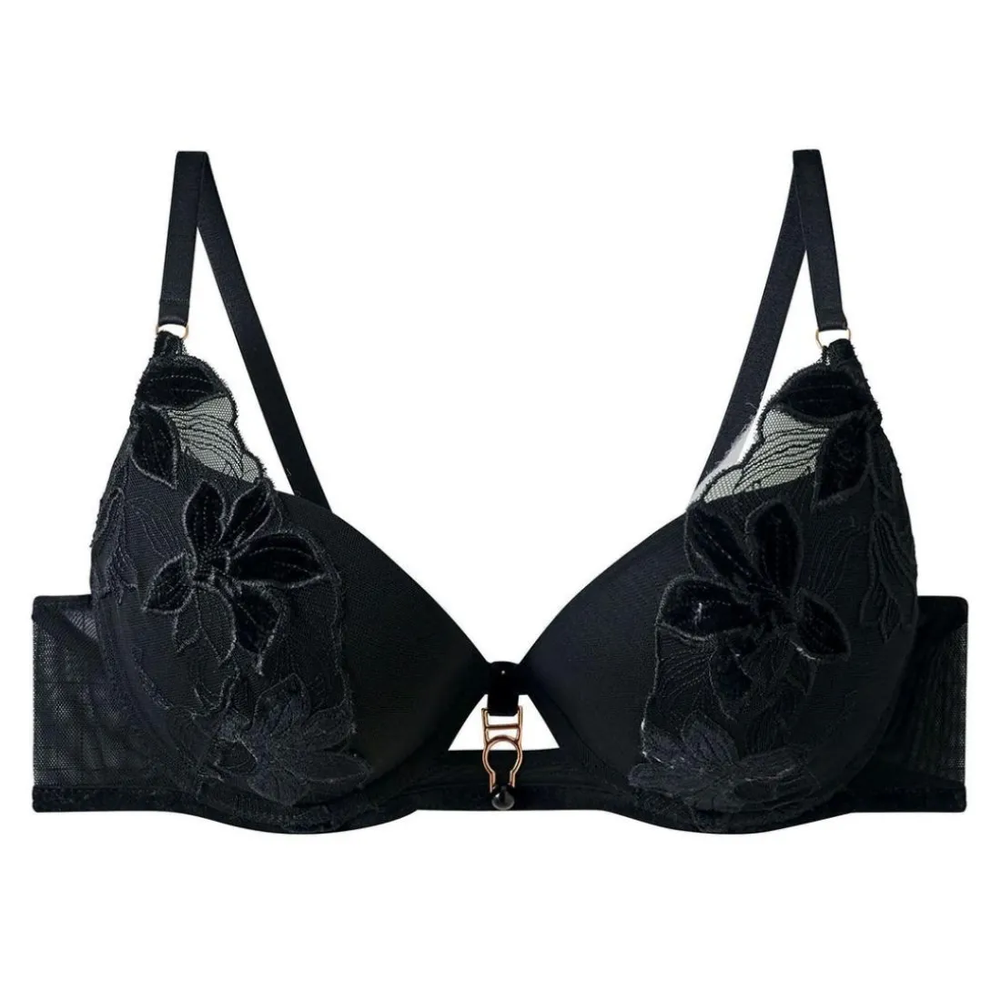Soutien-gorge ampliforme coque moulée push-up noir Rafale