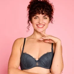 Soutien-gorge ampliforme coque moulée gris