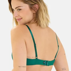 Soutien-gorge Angélique coques à armatures - vert sapin