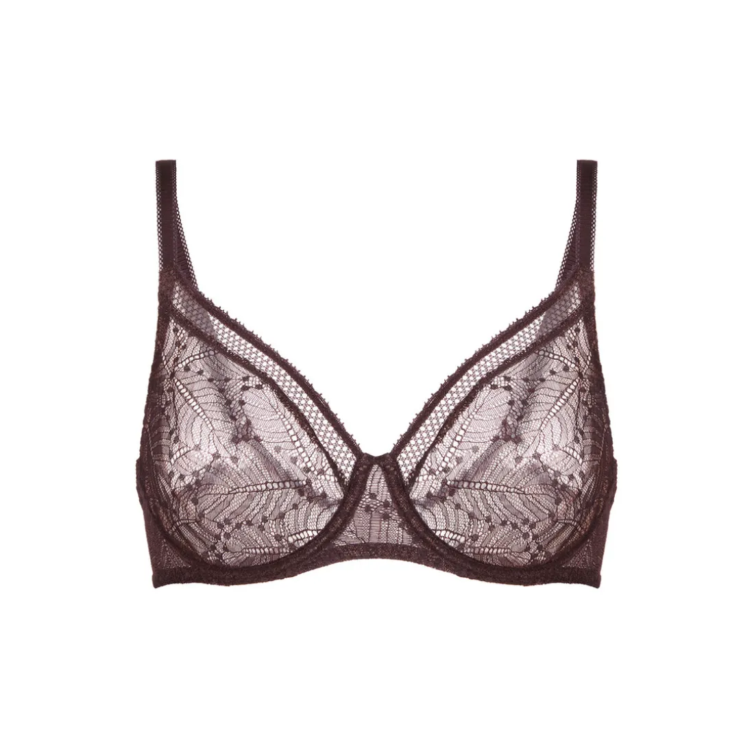 Soutien-gorge avec armatures moulé décolleté plongeant - Brun Foncé marron