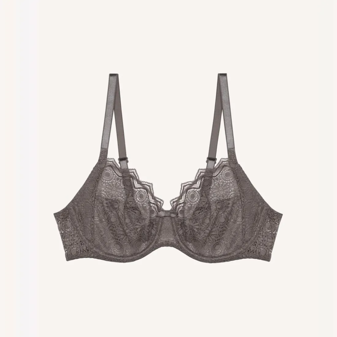 Soutien-gorge avec armatures détails en crochet - Gris