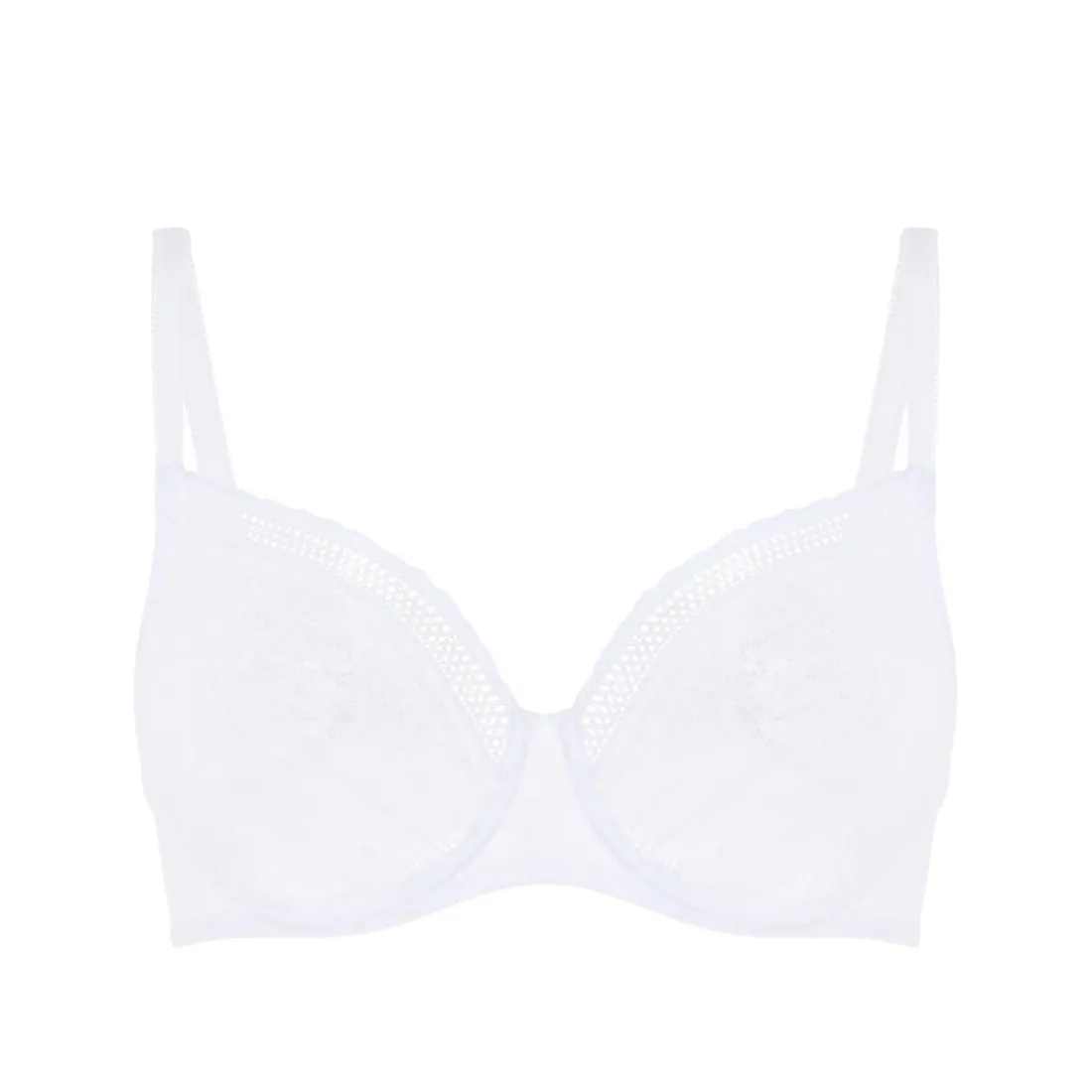 Soutien-gorge avec armatures moulé décolleté plongeant blanc