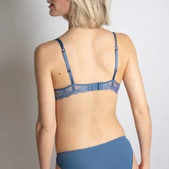 Soutien-gorge balconnet à armatures - Bleu