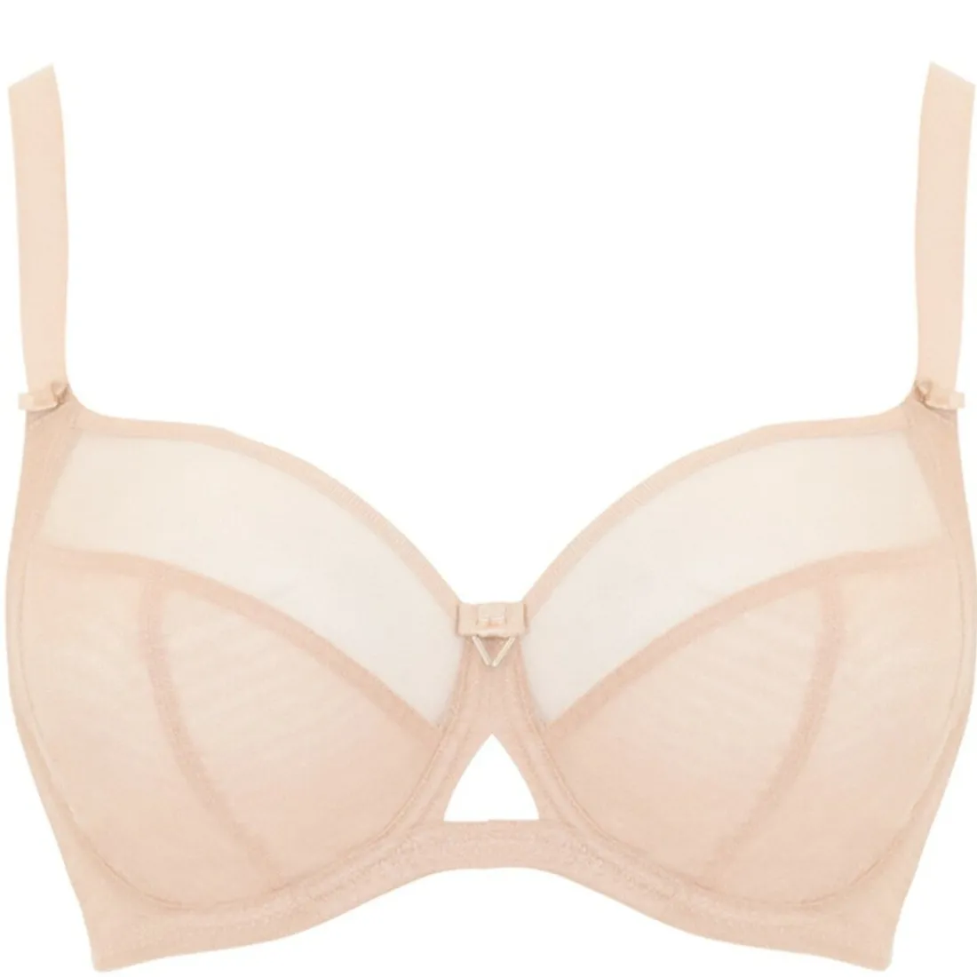 Soutien-gorge balconnet beige en nylon