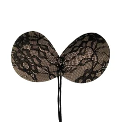 Soutien-gorge bandeau adhésif dos nu Noir à motif