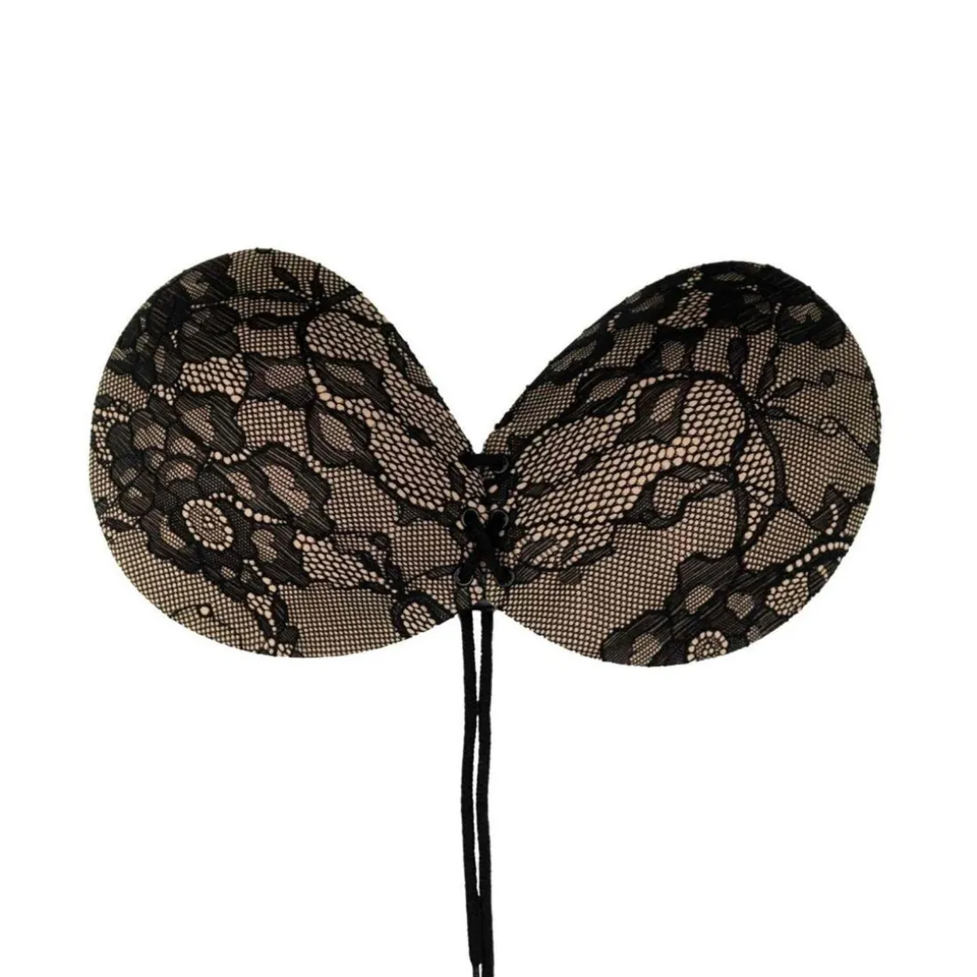 Soutien-gorge bandeau adhésif dos nu Noir à motif